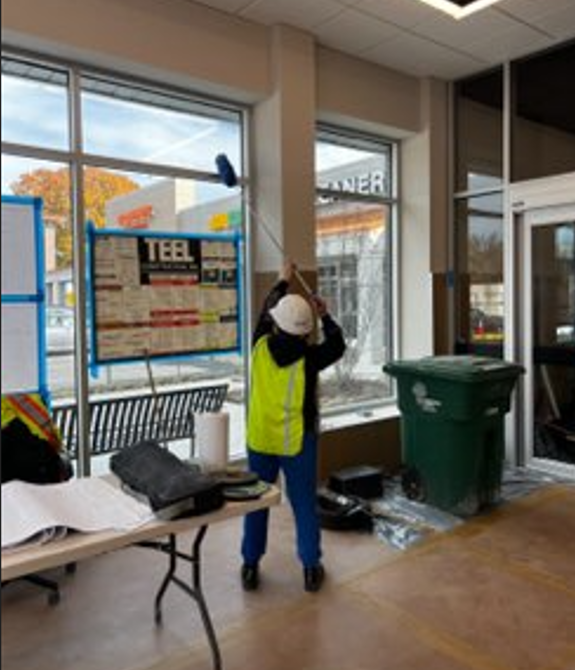 I&J Professional Cleaning crew doing high window cleaning